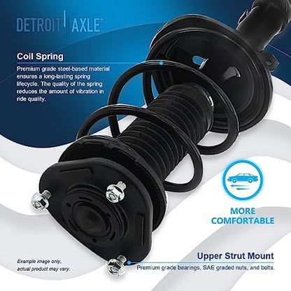 Detroit Axle - Front 4pc Steering Knuckles Kit for 09-13 Toyota Corolla, 11-13 Matrix, 2 Steering Knuckles & Wheel Bearing Hubs 2 Struts w/Coil Spring 2009 2010 2011 2012 2013 Replacement Suspension - size: 4QU48588/ Big strut kit