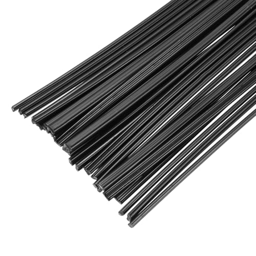MECCANIXITY 30pcs 8 Inch Plastic Welding Rods PE Welding Strips Welder Rods for Plastic Welder, Car Bumper, Kayak Repair, Black - color: Black