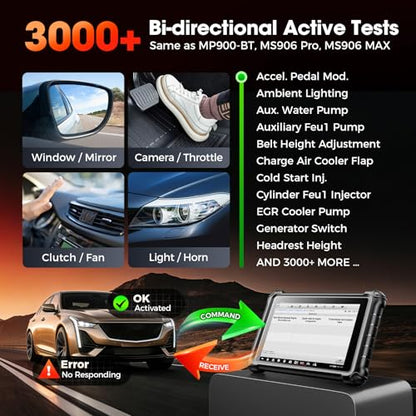 Autel Scanner MaxiChek MX900: 3000+ Active Tests 40+ Service as MK900-BT | 2026 New Ver. of MX808S MK808S, 8 in Bidirectional Tool as MK900BT, All System Diagnosis, 200+ Brands, CAN-FD&DOIP, FCA SGW