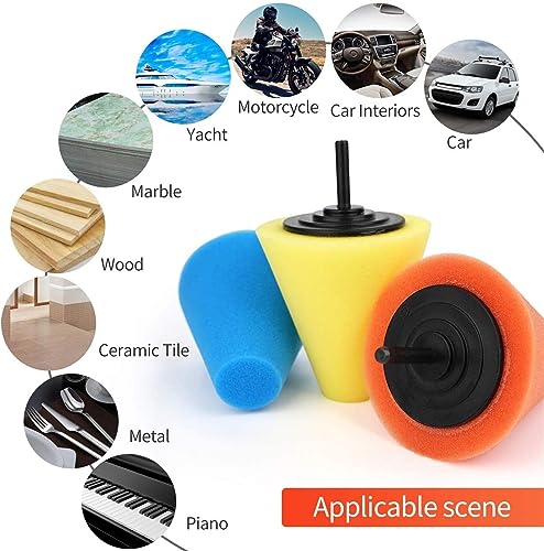 Car Polishing Pad Buffing Foam Sponge Pad Cone Polisher Buffer Pad Automotive Waxing Kit for Car Wheel Hub Headlight Polishing Angle Grinder Sanding Disc(Soft 1pc) - color: Soft 1pc