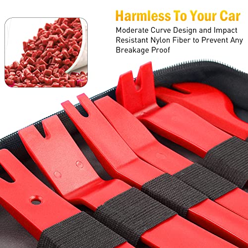 GOOACC 19Pcs Trim Removal Tool Set Panel Fastener Clips Removal Automotive Plastic Upholstery Pliers Removal Install Removal Car Tool with Storage Bag for Trim Panel Audio Clip Pliers Terminal - color: Red