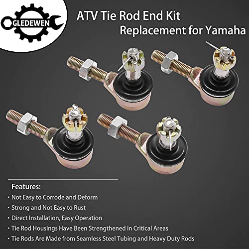 Tie Rod End Kit, Fit for 07-13 Yamaha Grizzly 660, 02-08 Yamaha Grizzly 700 | Compatible With 09-14 Yamaha Grizzly 550, 2016 Yamaha Kodiak 700, Ball Joint Set, ATV UTV Part Accessories - size: 2002-2014 Yamaha Grizzly