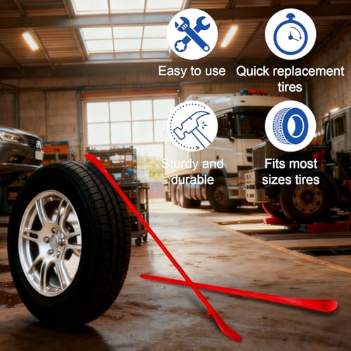 Tire Bead Breaker Tool with 30inch Tire Iron and 38inch Tire Bar for Tire Changing Tool Tire Changer Kit - style: S Tire Bar+L Tire Bar