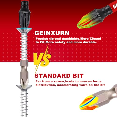 Geinxurn Impact Tough #2 Phillips 3 in. Insert Driver Bits,30Pack Bulk PH2 Screwdriver Bits Set - size: 3"-PH2-30PCS