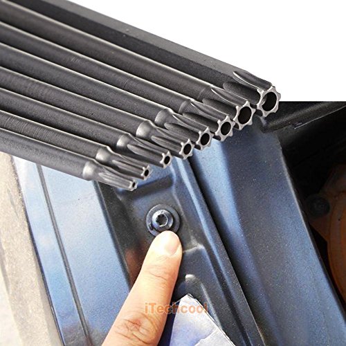 Yakamoz 8pcs 1/4 Inch Hex Shank T8-T40 Magnetic Torx Head Screw Driver Bit Set Security Tamper Proof Star 6 Point Screwdriver Kit Tools | 150mm Length - color: 8pcs/ 150mm