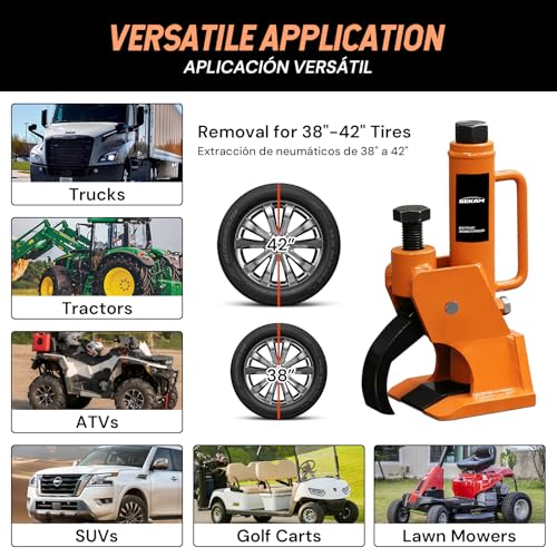 SEKAM Manual Tire Bead Breaker Tool for Tires Removal, 38"-42" Tire Changer with Handle and Rubber Pad, Heavy Duty Bead Buster Tool for ATV, UTV, Tractor, Truck, Motorcycle & Car Tires (Orange)