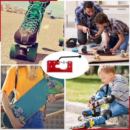 Bearing Press and Puller Wheel Bearing Press Skateboard Tool Fits 7mm 8mm Bearings for Skaters Skateboard, Inline, Longboard, Quad, Caster, and Cruiser Wheels - color: Red