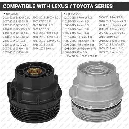 64mm 14 Flutes/6 Slots Oil Filter Cap Wrench Removal Tool Socket Compatible with Toyota, Lexus, and Scion Vehicles Equipped with 2.5L to 5.7L engines, Heavy-Duty Silver Alloy Steel - size: 6 Slot, style: Silver Alloy Steel - 6 Slot