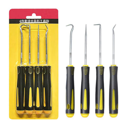 4 Pcs Pick and Hook Set Precision Automotive Mechanic Picks Tools Set for Car Oil Seal Hooks Puller Remover Tools (Yellow) - color: Yellow