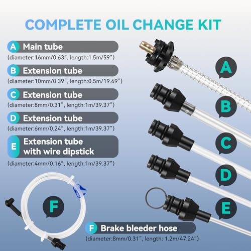 Poafamx Oil Extractor Pump Manual, 7.5L/2 Gallon Fluid Extractor Pump | with Extended Storage Units and 5 Tubes, Vacuum Oil Change Pump for Automotive, Truck, Boats Engine Oil Change - size: 7.5L