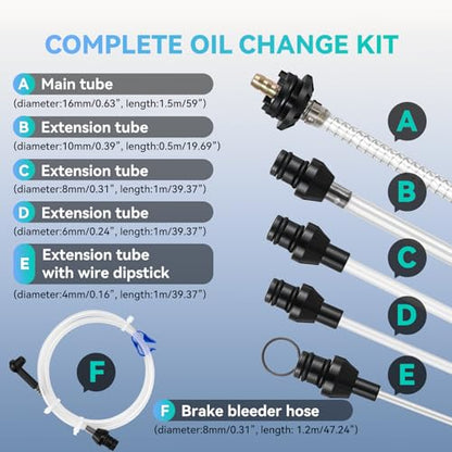 Poafamx Oil Extractor Pump Manual, 7.5L/2 Gallon Fluid Extractor Pump | with Extended Storage Units and 5 Tubes, Vacuum Oil Change Pump for Automotive, Truck, Boats Engine Oil Change - size: 7.5L