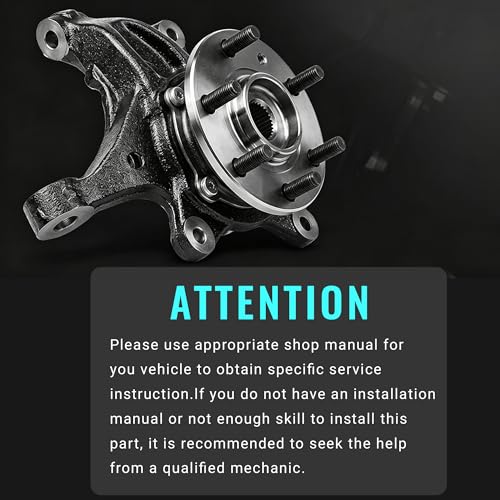 Front Right Side Wheel Bearing Hub Steering Knuckle Assembly for Toyota Corolla L4 1.8L Sedan 2003 2004 2005 2006 2007 2008 Replace for 698-388 90363-40066 43502-32080 47781-12240 - size: Front right