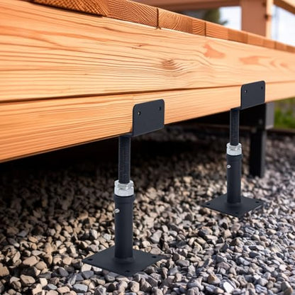 2 Pack U-Shaped Floor Jack, Heavy Duty Adjustable Steel Telepost with U-Head for 4x2, 4x4, 4x6 Joists, 6-9 Inch Adjustment Range, Screw Jack Post for Beam Support & Leveling - size: 6-9