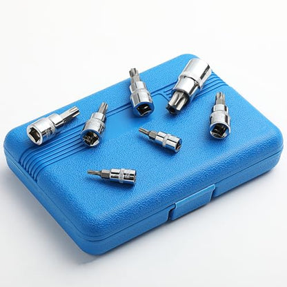 Bates- Torx Bit Socket Set, 13 pcs, TT8-TT60, 1/4" 3/8" & 1/2" Drive, Silver, Tamper Proof Torx Bit Set - size: 13 pcs, TT8-TT60