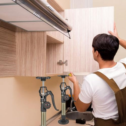 MANQO Cabinet Jacks for Installing Cabinet 3rd Hand Support System Adjustable Support Pole,Extends from 12.60 inch to 23.62 inch,Supports up to 156 lbs for Drywalls 2Pcs Set (Patent Design) - size: 12.60''-23.62'' 2pc point lock