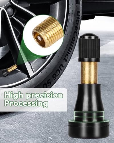 50 Pcs TR600HP Snap-in Tire Valve Stems, High Pressure Heavy Duty Rubber Tubeless Valve Stems Fit 0.453" (11.5mm) Rim Holes for High Performance Vehicles, Heavy Duty Trucks - size: TR600HP