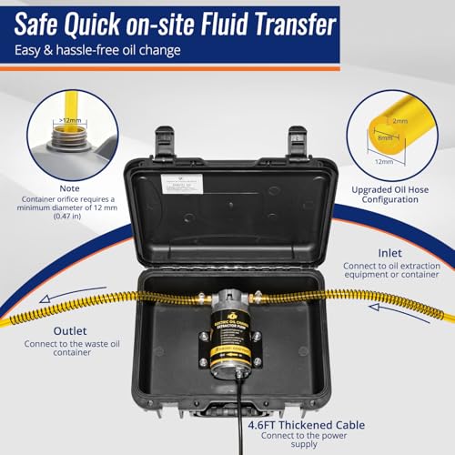 12/24V 100W Marine Engine Oil Extractor Pump, Upgraded Anti-Kink Hose, High Flow Oil Change Pump, Transmission Fluid Transfer Pump for Automotive, Boats, Jet Ski, Lawn Mowers DIY Oil Transfer - color: Engine Oil Pumps Set-02
