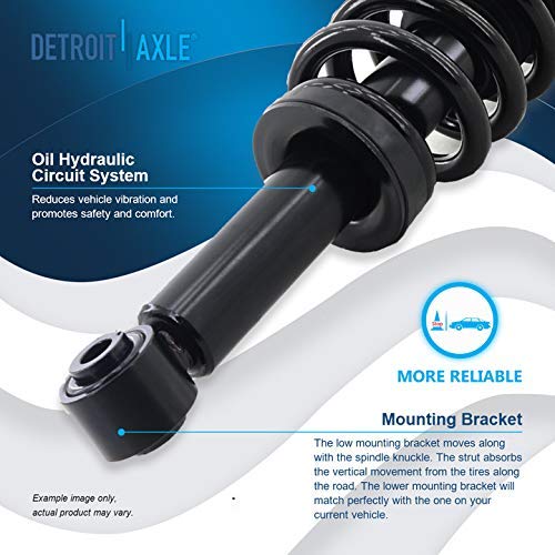 Detroit Axle - 4WD Pair Front Struts for 2009-2013 Ford F-150 Complete 2 | Struts w/Coil Spring Assembly 2010 2011 2012 Replacement Left Right Quick Install Ready Strut Shock - size: 171141-DA x2/PAIR