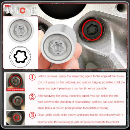 061 Wheel Locking Nut Key for BMW Mini, Socket (OD 29mm-ID 26mm) | Wheel Lock Nut Socket Adapter, Anti-Theft Lug Nut Removal Tool, Anti-Theft Screw Remover, Repair Tool, Tyre Fitting, garage - size: Socket 061