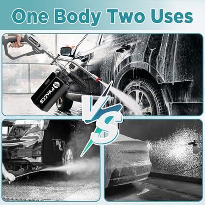 PWACCS Pressure Washer Foam Gun with Dual Connector Accessory, Short Power Washer Gun Foam Cannon and Double Tip Attachment Car Wash Kit, 1/4" Quick Connector, M22 Male Inlet, 4000 PSI, 1.5 Liter - size: 1.5 L