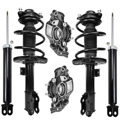 Detroit Axle - 2.0L Front Steering Knuckle Strut Kit for 2011 Kia Optima Built in Korea, 2 Front Steering Knuckle & Wheel Bearing Hubs 2 Struts w/Coil Spring 2 Rear Shock Absorbers Replacement - size: 6AQU47766/ strut shock sway kit