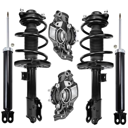 Detroit Axle - 2.0L Front Steering Knuckle Strut Kit for 2011 Kia Optima Built in Korea, 2 Front Steering Knuckle & Wheel Bearing Hubs 2 Struts w/Coil Spring 2 Rear Shock Absorbers Replacement - size: 6AQU47766/ strut shock sway kit