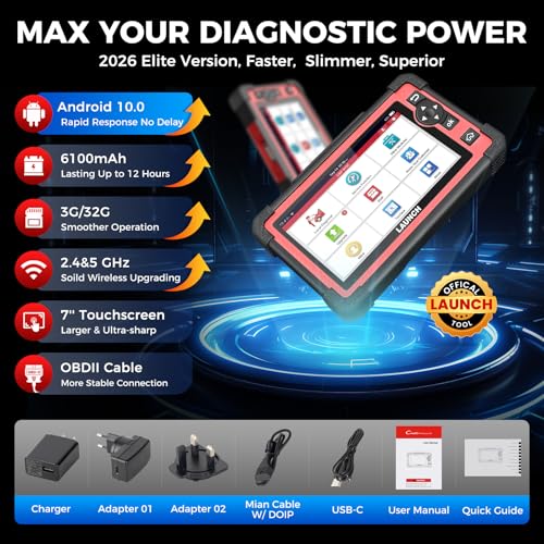 LAUNCH X431 CRP919E Bidirectional Scan Tool,35+ Reset ECU Code OBD2 Scanner | 4000+ Active Tests as CRP919EBT, 2026 All-in-One Full System Car Scanner, CANFD / DoIP /FCA, BST360 & i-TPMS, 200+ Car Brands