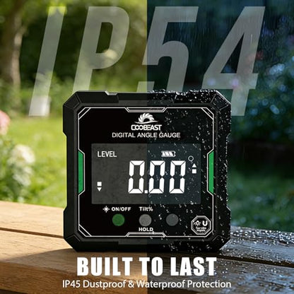 Digital Angle Finder with Green Laser, 4-side Magnetic Digital Laser Level, Rechargeable Mini Angle Gauge Measuring Tool Cube Inclinometer with Backlight for Woodworking Tablesaw Gift for Men - color: Green