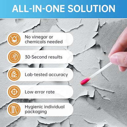 AAwipes Lead Test Kit All-in-1 30 Swabs Results in 30 Seconds at Home Lead Testing Kit for Paint Convenient Use No Vinegar or Water Needed