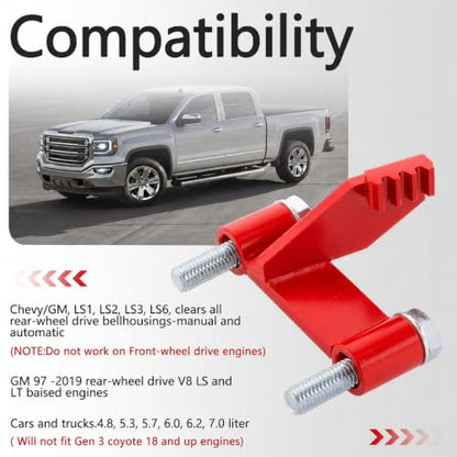 LS Flywheel Locking Tool Compatible with Engines Chevy LS1 LS2 LS3 LS6 LSX | for GM 1997 -2019 Rear-Wheel Drive V8 LS and LT Baised Engines,Cars and Trucks 4.8 5.3 5.7 6.0 6.2 7.0 Liter, Red - color: Red