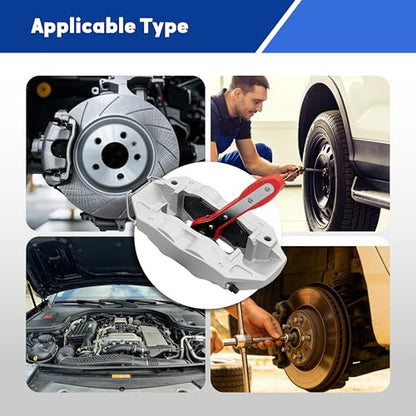 Brake Caliper Compression Tool,Brake Caliper Pres, Brake Caliper Tool,Brake Caliper Piston, Brake Caliper Press Ratchet with 2 Extra pcs Steel Plates Compressor Tool for Cars, SUV, and Light Trucks ﻿