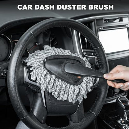 THINKWORK Car Interior Detailing Kit, Microfiber Duster with Cleaning Gel | Scratch-Free, Soft Brush, Complete 6Pcs Set, Deep Crevice , Car & Home Use, Ideal Gift