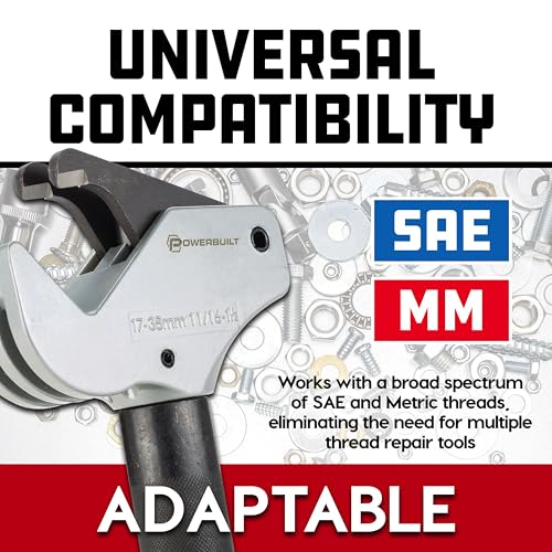 Powerbuilt Universal Thread Repair Tool 11/16" - 1-1/2" SAE / 17-38mm Metric - Fix Damaged Threads Tool - 643029ECE - size: 17-38mm