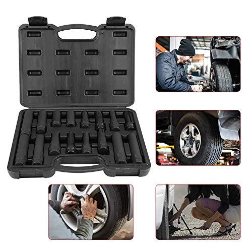 Car Wheel Removal Tool, 16Pcs Car Wheel Locking Lug Nut Master Set Lock Key Removal Tool Kit