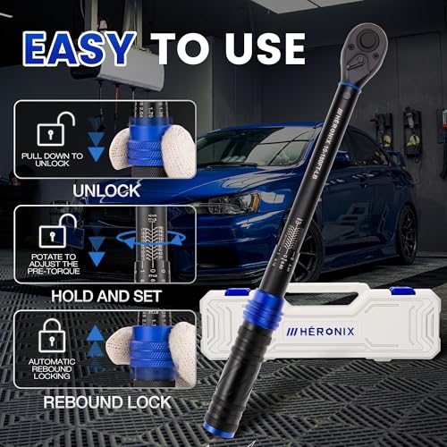 1/2 Inch Drive Click Torque Wrench, 10–180 Ft.Lb/13.6–244.0 Nm ±3% Accuracy, 72-Tooth Dual-Direction Ratchet, Adjustable Newton Meter Torque Wrenches for Motorcycle,Car & Bicycle Repair - size: 1/2" DR.『10-180 FT.LB』