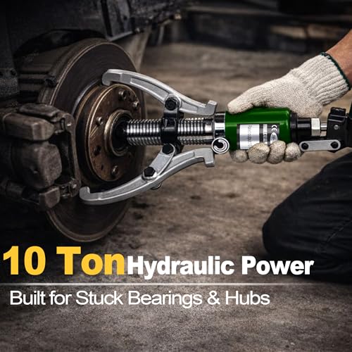 10-Ton Hydraulic Gear Puller with 2 & 3 Jaw 10" Reach | For mechanics, removes bearings, hubs, gears and pulleys with convertible 2 or 3 jaws and 10-ton force. - size: 10 inch JAW