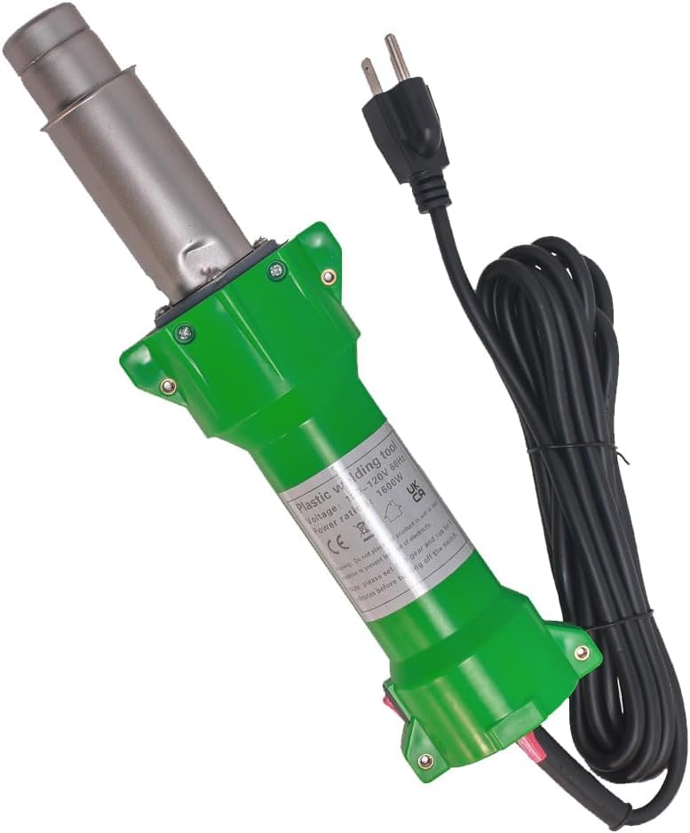 Beyondlife 1600W Plastic Welder, Hot Air Plastic Welder Heat Gun, PVC Vinyl Rod Welding Hot Gas Pistol Tool, with Various Welding Nozzles, w/LED Lighting