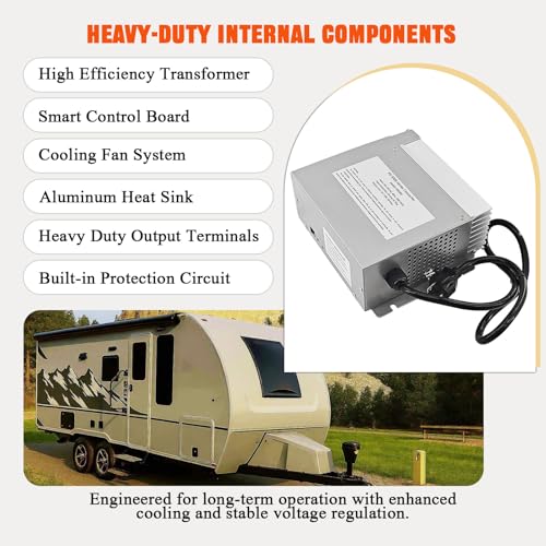 PD9380 RV Converter Charger 80 Amp 1300W, 120V AC to 12V DC Power Converter with Charge Wizard, Compatible with 9300 Series RV Battery Charger, Supports AGM Lithium LiFePO4 & Lead Acid Batteries - size: 9380