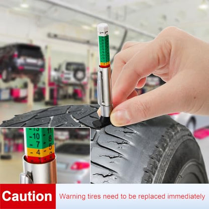 Yarlung 50 Pack Tire Tread Depth Gauge, Color Coded 32nds Accurate Measurement Tools, Tire Depth Gauge with Pocket Clip in 1/32 Inch Increments for Car, Semi Truck Tire Tread Check