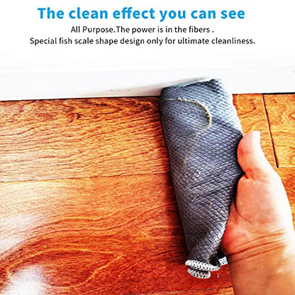 Fish Scale Streak Free Magic Glass Window Car Mirror Microfiber Cleaning Cloth Cleaner Cloths,Lint Free Stainless Steel Windshield Shower Cleaning Cloth,Miracle Polishing Towels Shiny Wipes,Pack 6,Mix - color: Mix