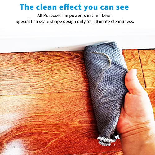 Easy Clean Fish Scale Nanoscale Cleaning Cloth,Streak Free Microfiber Glass Cleaning Cloths for Window Mirrors Windshields,Lint Free Microfiber Polishing Cleaning All-Purpose Towel Pack of 6(Purple) - color: Purple