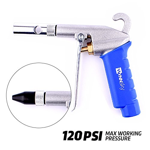 High Flow Air Blow Gun with 9 PCS Blower Tips, 6 inch Extensions, Needle and Rubber Tip, Xtreme Flow Nozzle, Adaptor, 120PSI Working Pressure, Air Compressor Accessories Kit, Cleaning Air Tool