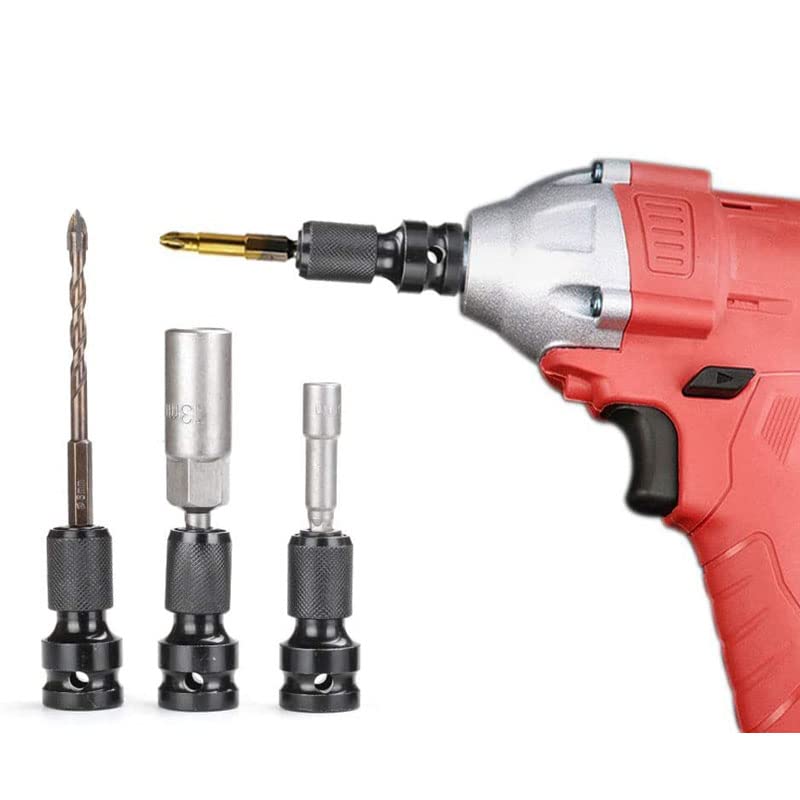 Acxico 4 Pcs Ratchet Socket Wrench Adapter 1/2 Inch Square To 1/4 Inch Hex Stonego Ratchet Spanner Converter Heavy Electric Wrench Connector