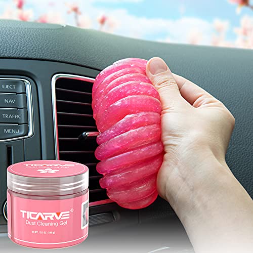 TICARVE Car Cleaning Gel Detailing Putty Car Putty Auto Detailing Tools Car Interior Cleaner Cleaning Slime Car Accessories Keyboard Cleaner Rose/NT WT: 5.6 oz (160 gr) - color: Rose Red 1 Pack