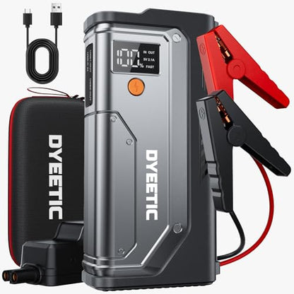 Car Jump Starter 5000A, Jump Starter Portable Battery Pack for 10.0L Gas and 8.0L Diesel Engines, 12V Lithium Jumper Box, Car Starter Booster with Power Bank, LED Light, Jumper Cable - color: Steel