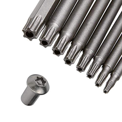 Wolfride 8Pcs Torx Head Screwdriver Bit Set 1/4 Inch Hex Shank Torx Head Drill Bits T8 T10 T15 T20 T25 T27 T30 T40 Magnetic Torx Bit set S2 150mm Length - style: Torx Head