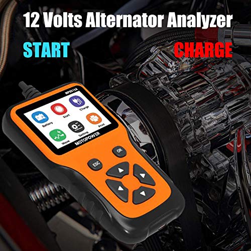 MOTOPOWER MP0515A 12V Car Battery Load Tester with MP00205C 12V 800mA Battery Charger Maintainer