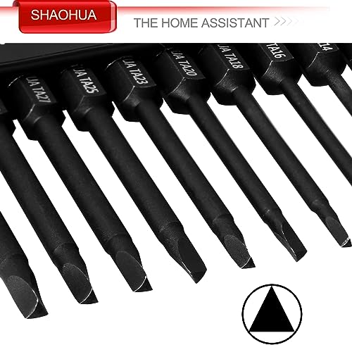 10PCS Triangle Screwdriver Set, 2.5Inch Long Triangle Screwdriver, Magnetic Screwdriver Bit Set, S2 Steel Screwdriver Drill Bit Set,1/4 Hex-Shank Drill Bit Set, Sizes TA12/14/16/18/20/23/25/27 (x2)/30 - style: A. Triangle Screwdriver Bits