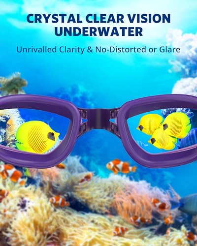 Aegend Swim Goggles, Swimming Goggles No Leaking Full Protect Adult Youth - color: Purple Black