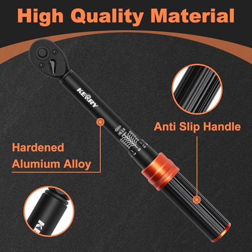 Kerry 1/4 Inch Drive Click Torque Wrench, 20-240 IN.LB/2.3-27.1 Nm, ±3% High Accuracy, Dual Range Scales, Clearly Graduated, Eeasy Read, Hardened Alumium Alloy, 72 Tooth Click Torque Wrench for Bike - size: 1pcs 1.67-20 FT.LB, style: 1/4"